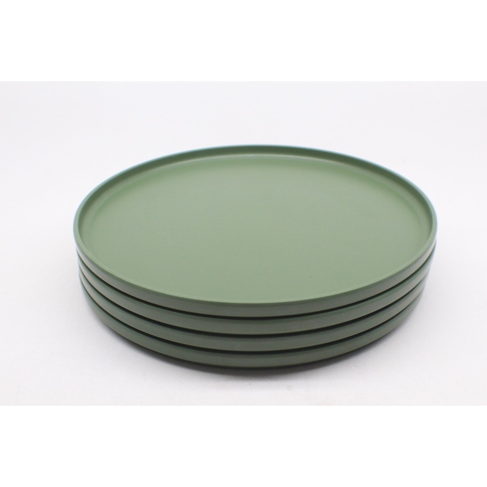 Lot of 4 MCM Green West Elm Aaron Probyn Modern Melamine 10" Dinner Plates